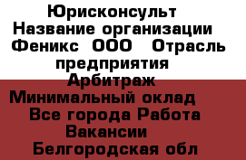 Юрисконсульт › Название организации ­ Феникс, ООО › Отрасль предприятия ­ Арбитраж › Минимальный оклад ­ 1 - Все города Работа » Вакансии   . Белгородская обл.